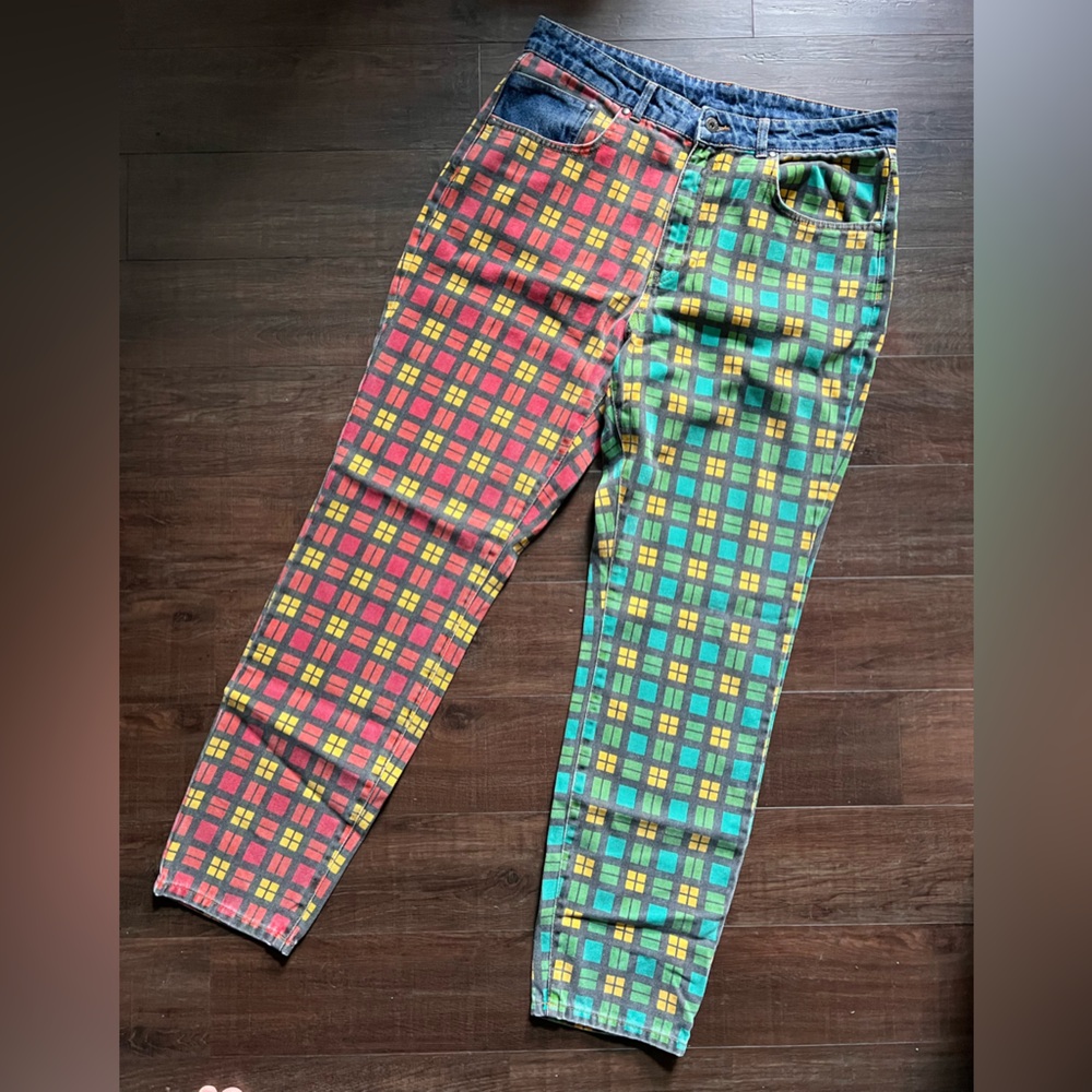 Ragged priest plaid jeans